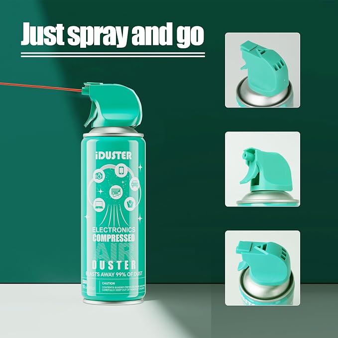 Disposable Compressed Air Duster, Computer Keyboard Cleaner, 3 Packs - Image 7