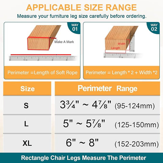 32 Pcs Rectangle Chair Leg Protectors - Image 2