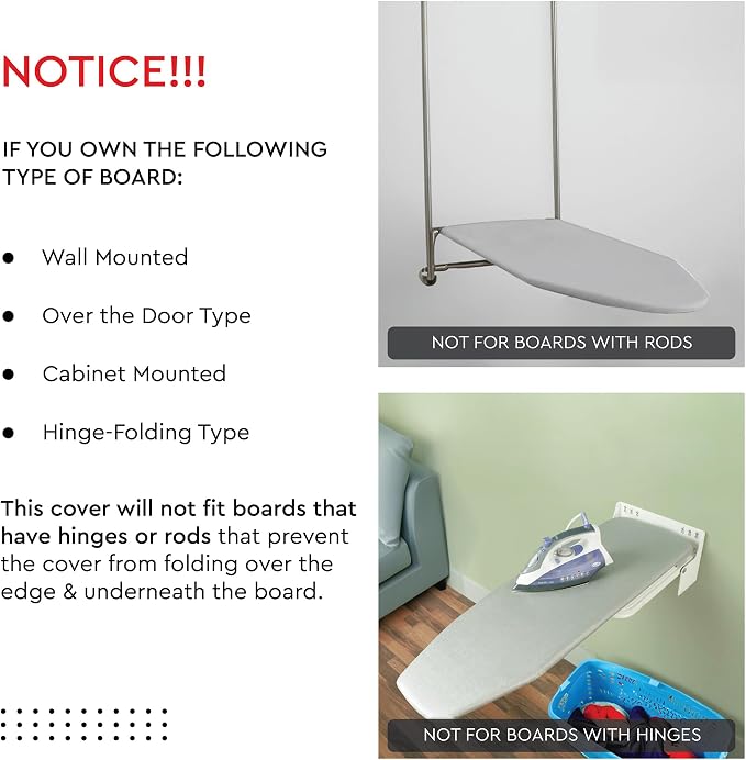 Encasa XO Ironing Board Cover and Pad 28"x12" - Image 8