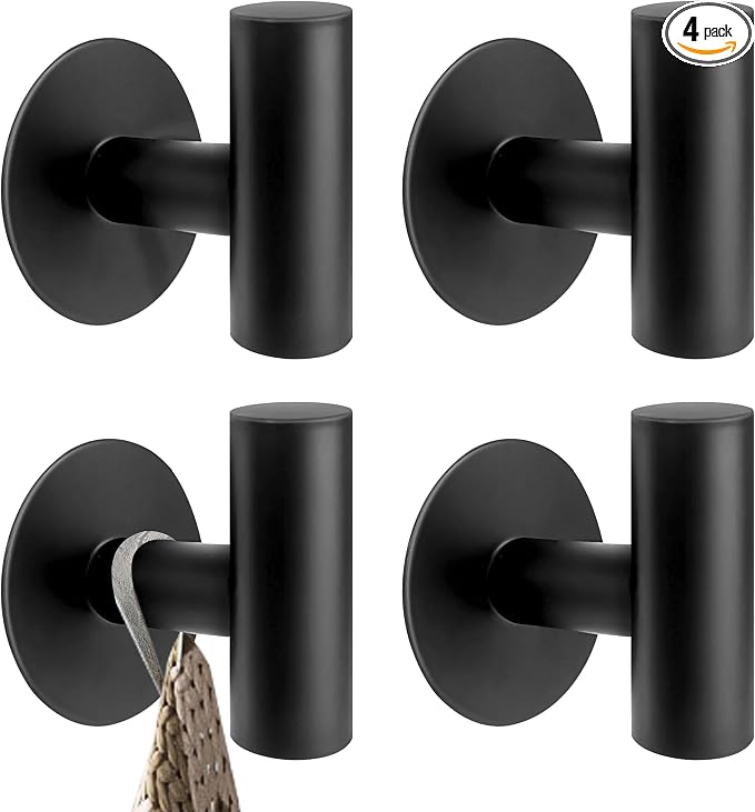 Adhesive Towel Hooks, Heavy Duty Waterproof Wall Hooks, Self Adhesive Coat Robe by Augegel