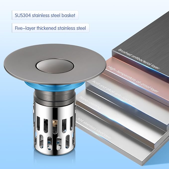 Bathroom Sink Stopper, Pop Up Drain - Image 8
