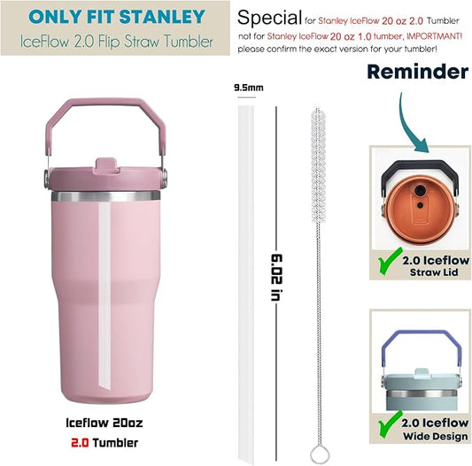 ALINK Reusable Clear Straws for Stanley IceFlow 2.0 Flip Straw Tumbler 20 oz - Image 2