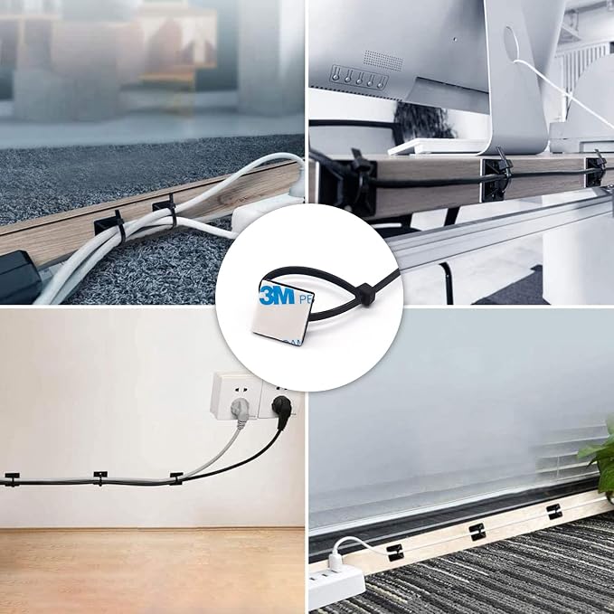 Strong Back-Glue Self Adhesive Cable Zip Tie Mounts Kit - Image 7
