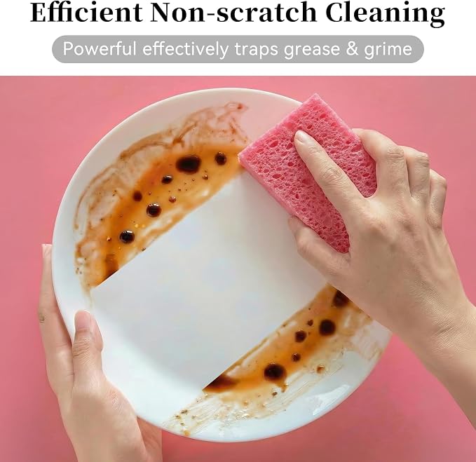 6 Pcs Kitchen Sponges for Dishes Cleaning, Non Scratch for Non Stick Cookware - Image 7