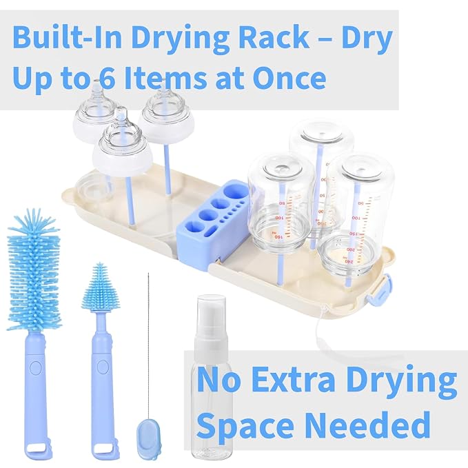 Travel Bottle Cleaner kit, 7in1 Baby Airplane Travel Essentials Silicone Travel - Image 5