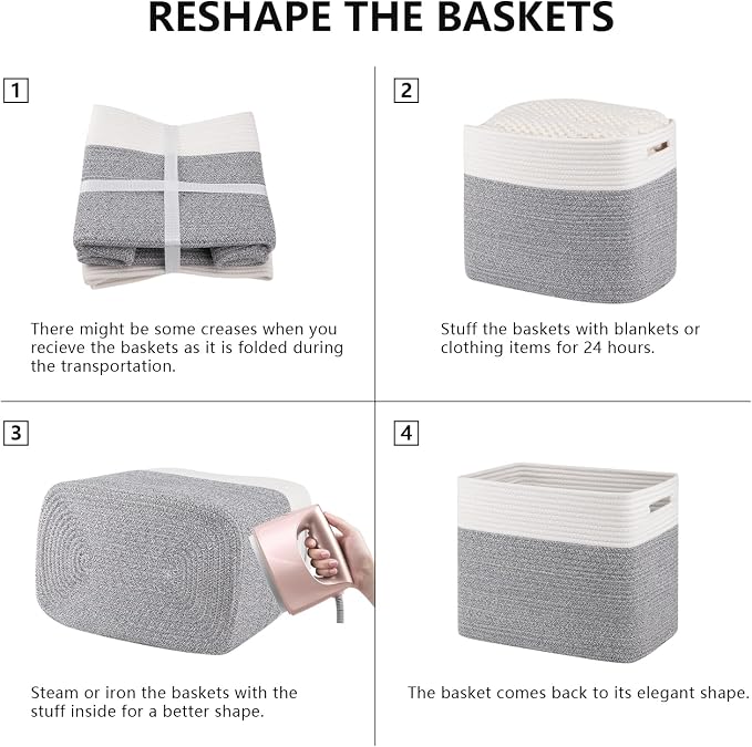 OIAHOMY Storage baskets for Shelf, Toy Storage Basket, Collapsible Storage Bins - Image 7