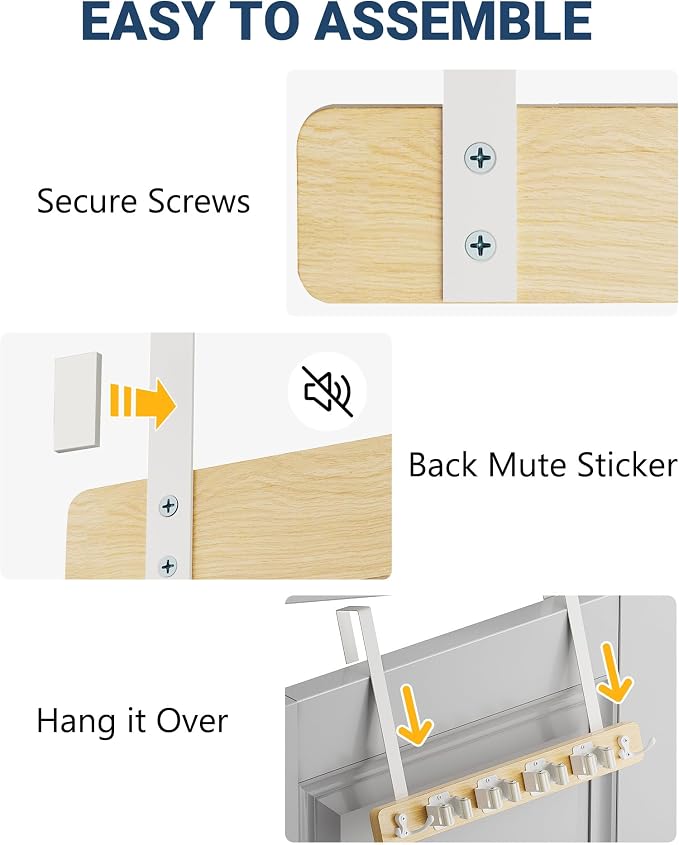 Lorbro Broom Holder Door Mount, Over the Door Broom and Mop Holder - Image 8