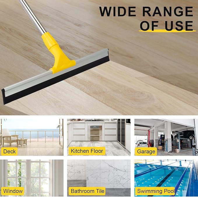 17.2"Professional Floor Scrubber Shower Squeegee, Rubber Silicone Broom - Image 6