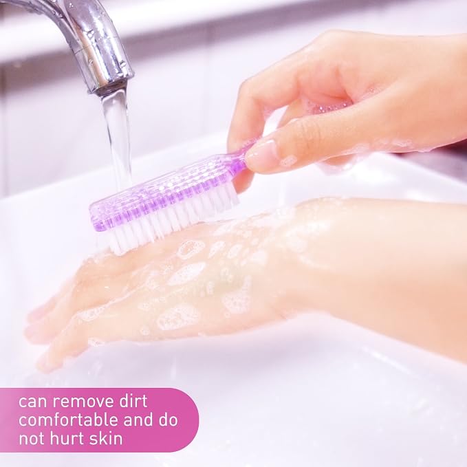 Yesker 10 Pcs Handle Nail Scrubber Cleaning Brushes - Image 6
