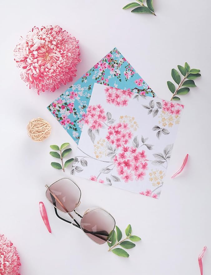 6PCS Thickened Glasses Cleaning Cloth Elegant Flower Design Microfiber Cleaning - Image 6