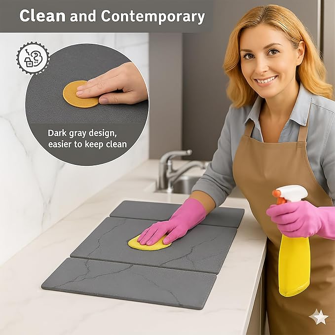 3-Panel Stone Drying Mat for Counter, Heat-Resistant, Stable Hard Stone Pad for - Image 8