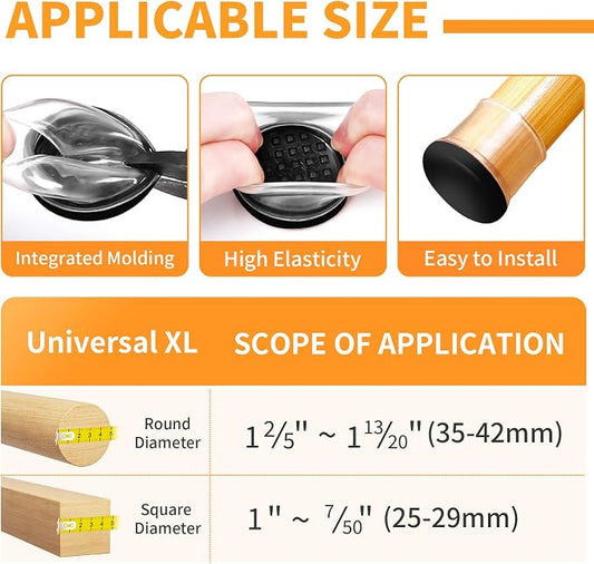 Ezprotekt 24 Pcs Large Clear Silicone Chair Leg Sliders - Image 2