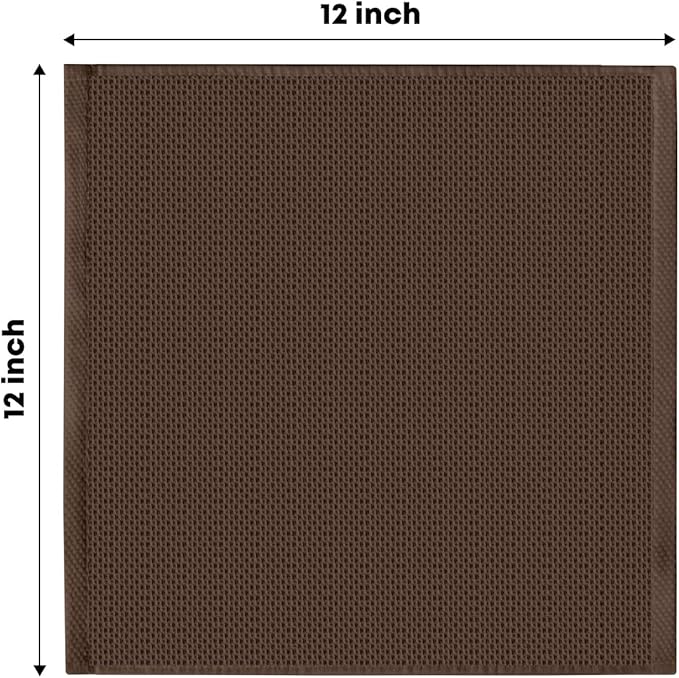 Artoid Mode 100% Cotton Beige Dark Coffee Brown Waffle Weave Kitchen Dish Cloths - Image 6