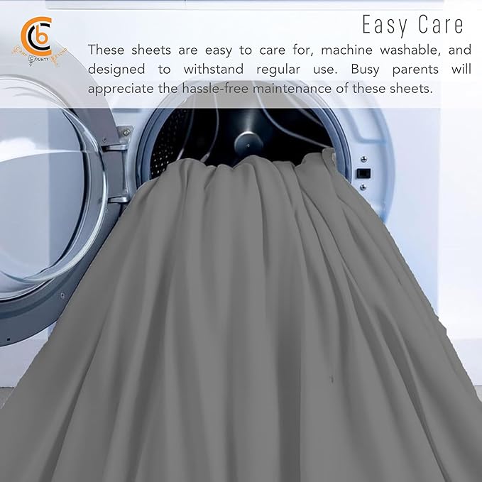 Camping Cot Sheets 25" x 75" - 3 Piece Cot Sheet Set for Bunk Bed - fits upto 9" Deep Mattress, Perfect for Narrow Twin, Camping Cot, RV Bunk, Guest Beds, Trifold Mattress - Dark Grey
