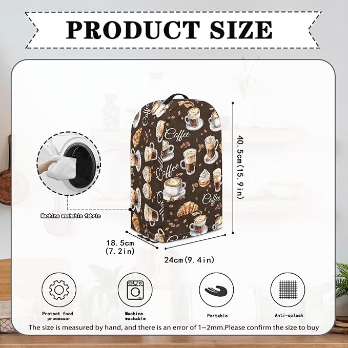 Brown Bread Coffee Blender Cover Kitchen Blender Dust Covers Food Processor Hood Stand Mixer Case Coffee Maker Appliance Cover for Home Kitchen Indoor