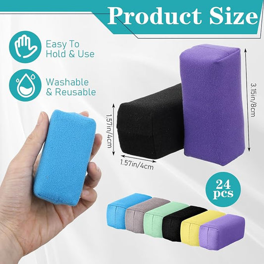 24 Pack Microfiber Applicator Pads Suede Car Detailing Sponge Ceramic Coating - Image 2
