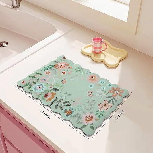 Scalloped Bohemian Coffee Mat Dish Drying Mats - Image 2