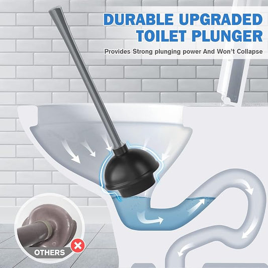 Toilet Plunger and Brush with Holder, Bowl Brush and Heavy Duty Toilet Plunger - Image 2