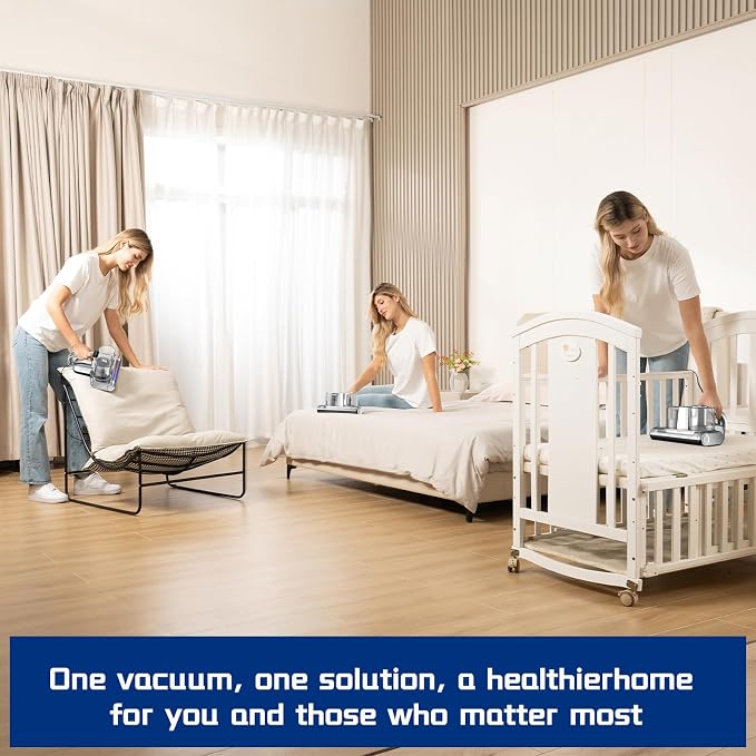 Bed Vacuum Cleaner 5 in 1 with Mattress Vacuum 16Kpa Suction 253.7nm UV-C Light - Image 7