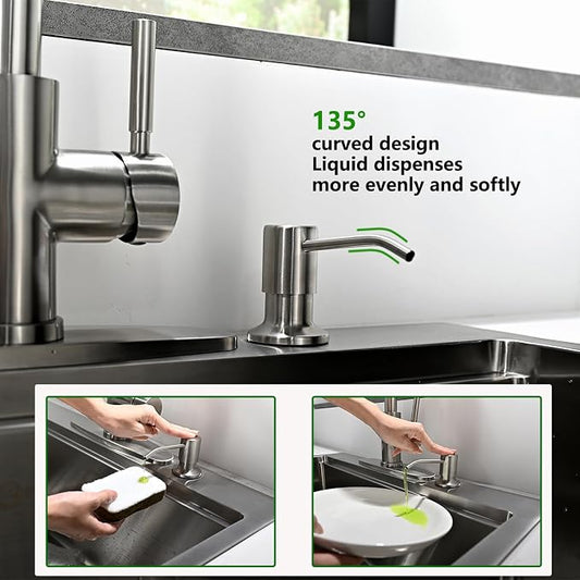 Built in Soap Dispenser for Kitchen Sink, Stainless Steel Brushed Nickel - Image 2