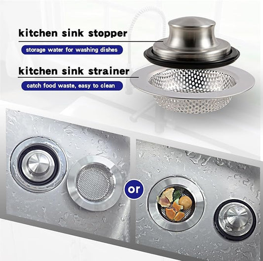 RQYEKDO Kitchen Sink Strainers Sink Stopper Kits, Stainless Steel Sink Drain - Image 2