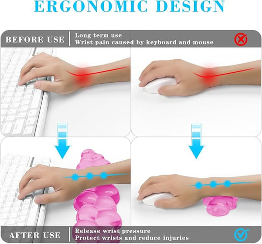 Gel Cloud Keyboard and Mouse Wrist Rest, Cute Wrist Support and Arm Support - Image 2