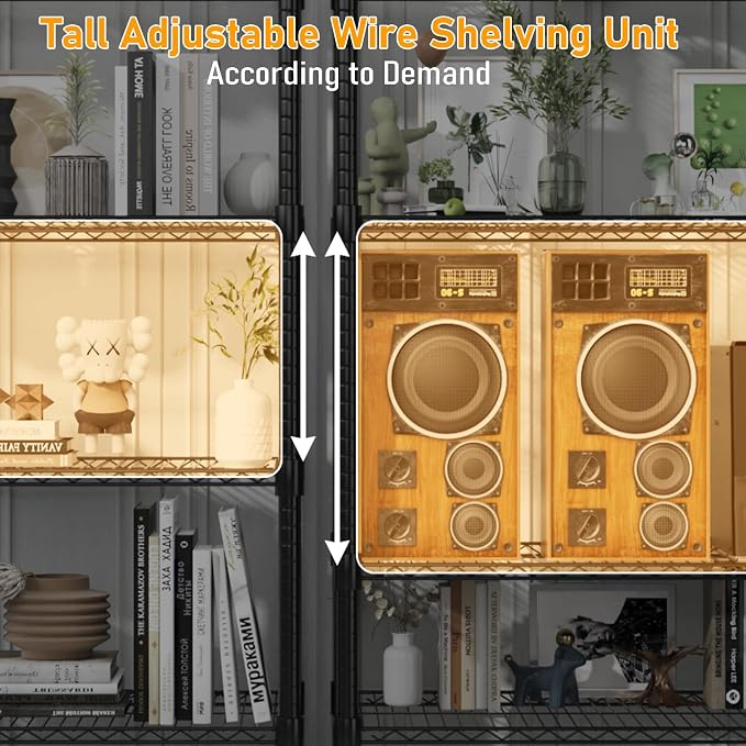 Himimi 82" H Storage Shelves 5 Tier Metal Shelving Adjustable Wire Shelf - Image 9