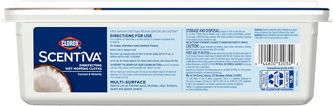 Clorox Scentiva Disinfecting Wet Mop Pad, Disposable Mop Heads, Coconut and - Image 12