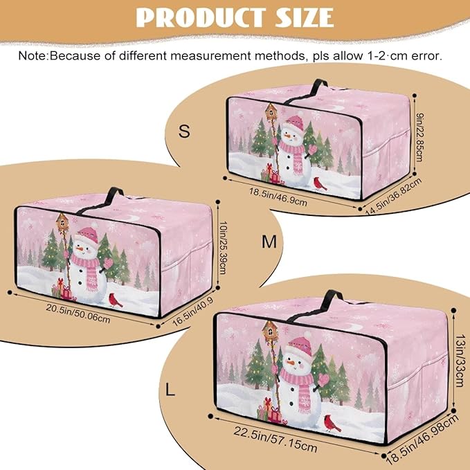 Convection Oven Dustproof Cover with Pockets Washable Toaster Oven Cover Winter Small Appliance Accessories for Kitchen Countertop Christmas Decor, Snowman Cardinal Snowflake Tree Print, S