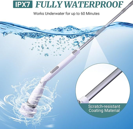 Electric Spin Scrubber, IPX7 Waterproof Shower Cleaning Brush - Image 2