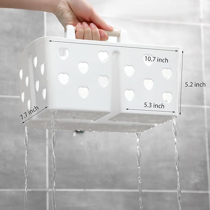 Portable Shower Caddy Plastic Shower Basket Organizer Divided Bathroom Caddy - Image 6