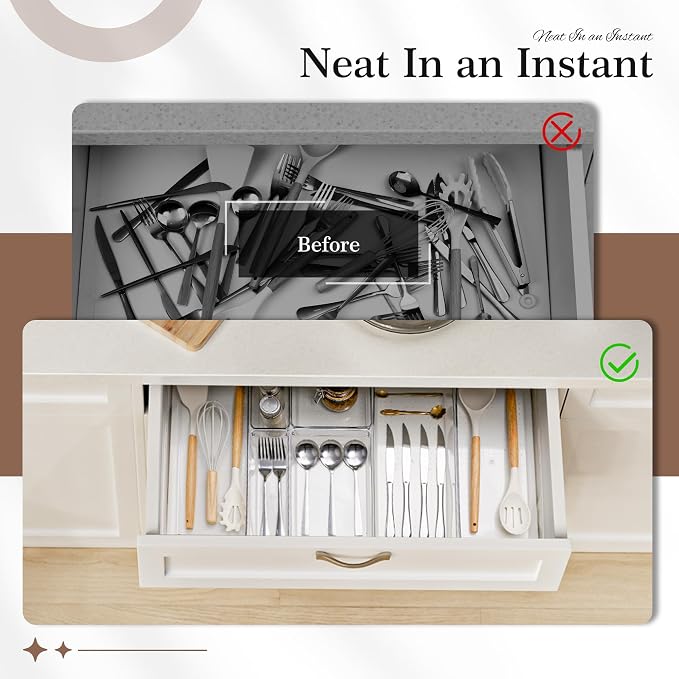 Criusia Clear Drawer Organizer 7 PCS - Image 8