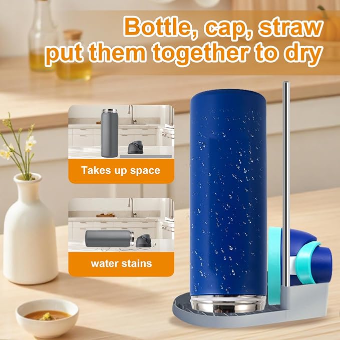 Silicone Water Bottle Boot and Bottle Drying Rack Compatible - Image 9