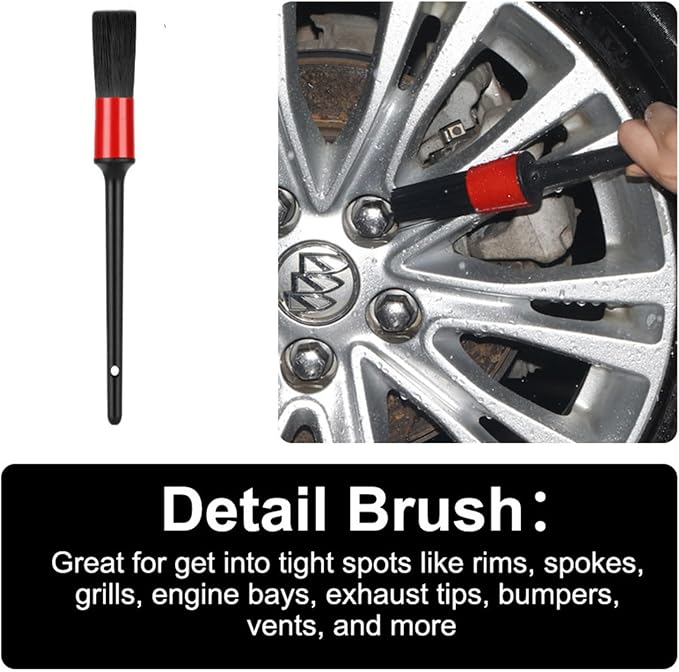 Wheel Rim & Tire Brush Set, Soft & Stiff Bristle Wash Cleaning Supplies Kit - Image 7