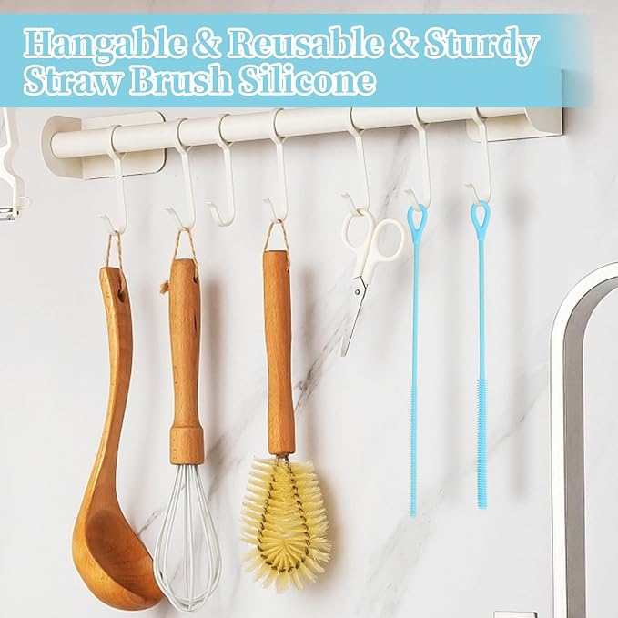 2Pcs silicone straw cleaning brushes, extra long, used - Image 7