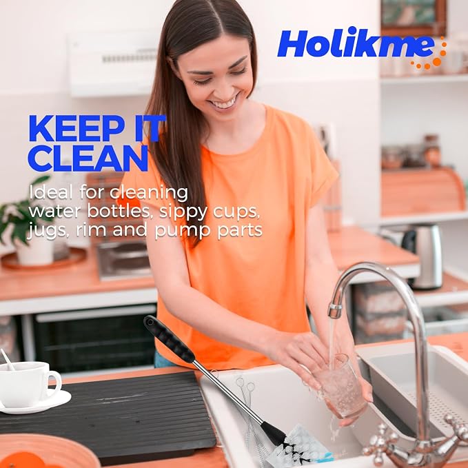 Holikme Bottle Brush Cleaner Set, 3 Straw Cleaner Brush, Bottle Cleaning Brush - Image 6
