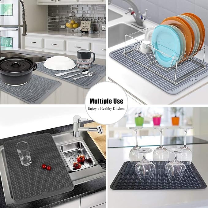 Large 24" x 18" Silicone Dish Drying Mat - Image 7