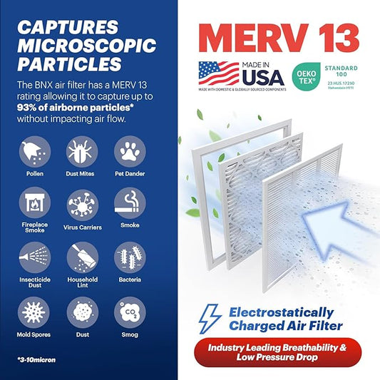 BNX TruFilter 16x16x1 Air Filter MERV 13 - Image 2