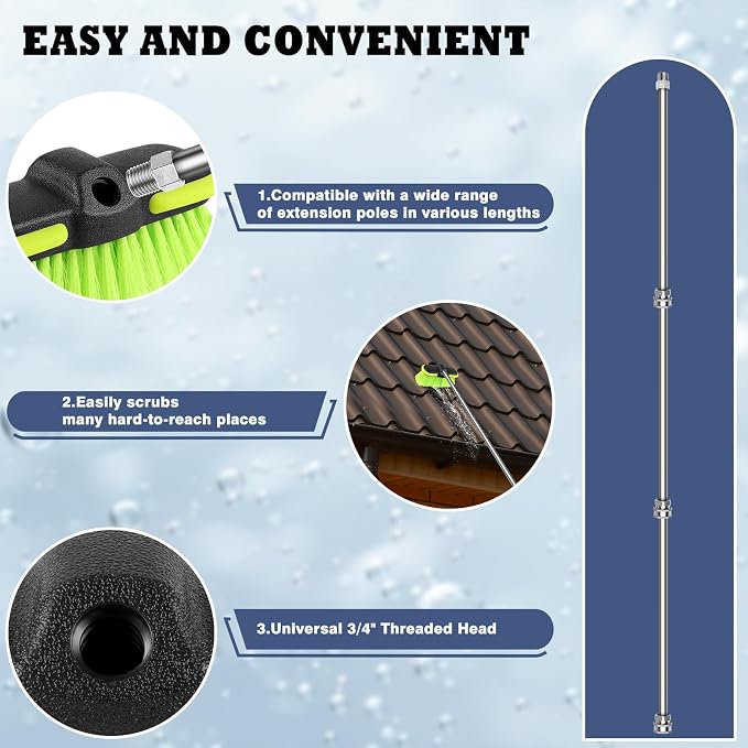 Car Wash Brush Head 8 ", Scrub Brush Attachment - Image 7