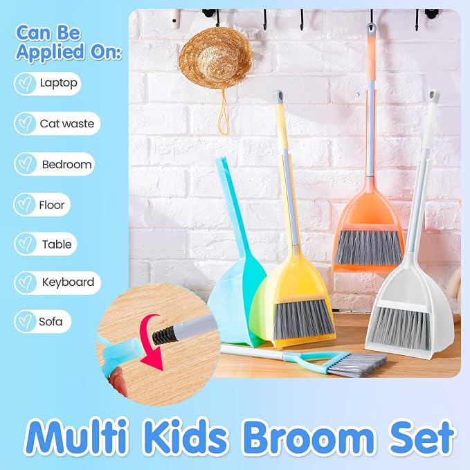 Roshtia 4 Pcs Mini Broom with Dustpan - Image 7