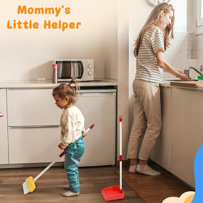 Kids Cleaning Toy Set Toddlers Broom Dust Pan Set - Image 7