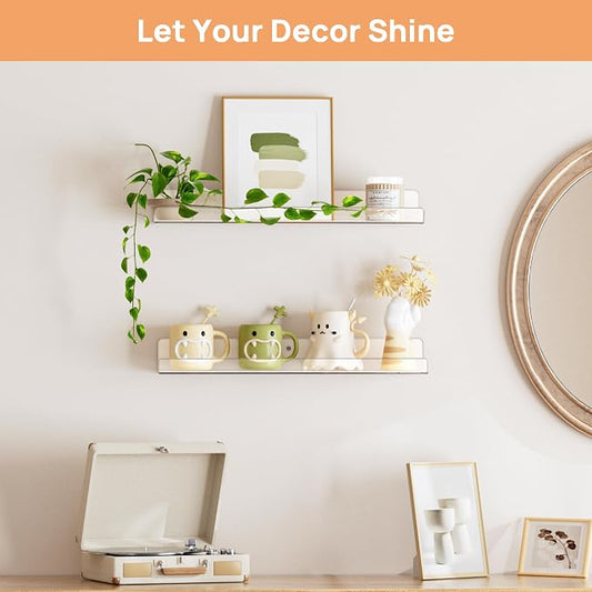 upsimples Acrylic Shelves for Bathroom Storage, Make up, Kids Bookshelf for - Image 2
