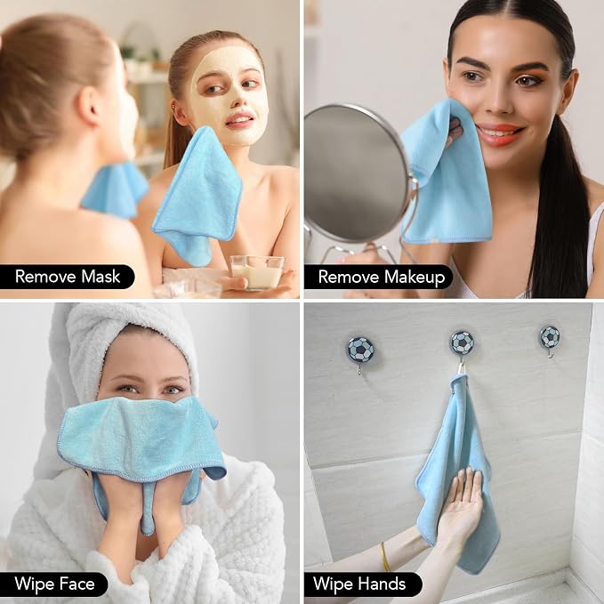 SINLAND Microfiber Facial Cloths Fast Drying Washcloth 12inch x 12inch - Image 8
