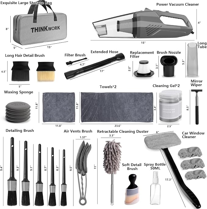 THINKWORK Car Cleaning Kit, Car Detailing Kit Interior Cleaner - Image 8