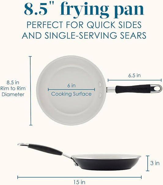 Rachael Ray Cucina Ceramic Nonstick Frying Pan/Skillet, 8.5 Inch Non Stick Open - Image 2