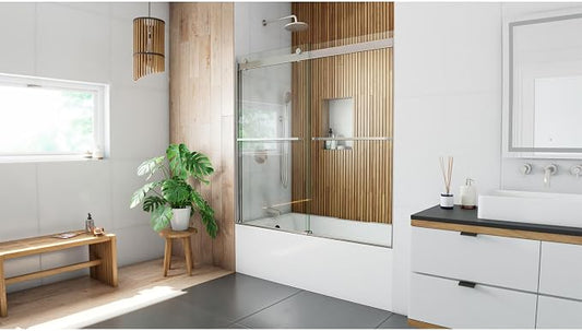 DreamLine Sapphire 56-60 in. W x 60 in. H Semi-Frameless Bypass Tub Door in - Image 2