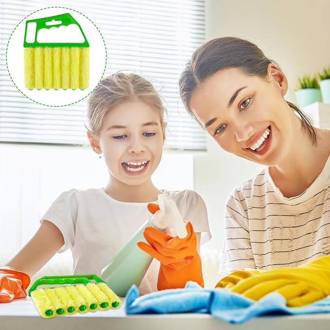 Geiserailie 2 Pcs Window Venetian Blind Cleaner Duster Tool Washable 7 Fingers - Image 7