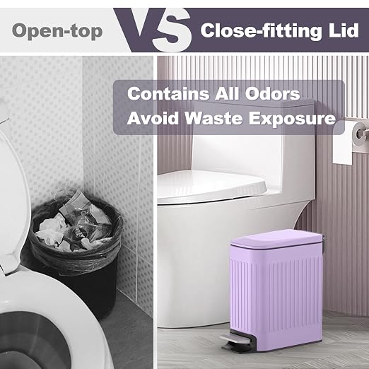 TrashAid Slim Bathroom Trash Can - Image 6