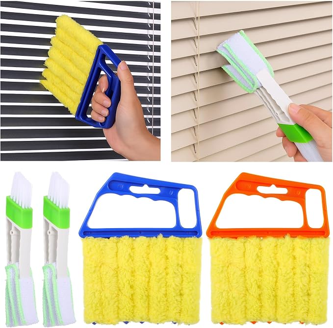 4 Pcs Blind Cleaner Tool 7 Finger Microfiber Window Blind Duster - Image 8