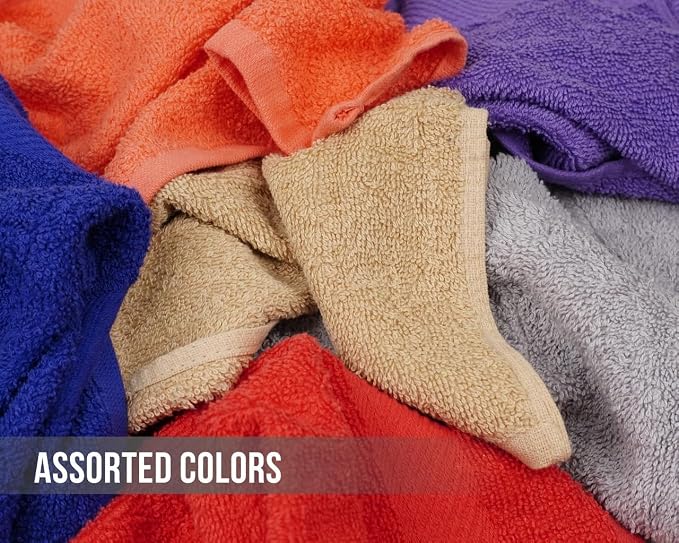 ZUPERIA 100% Cotton Bath Wash Cloths 24 Pack - Image 8